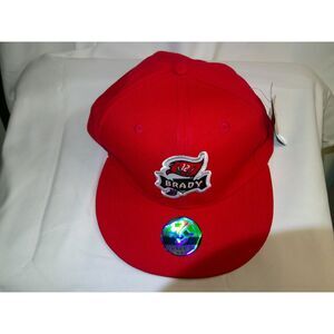 Brady Red Baseball Cap Fitted Hat Embroidered Logo‎ Sports Fan Gear NWT